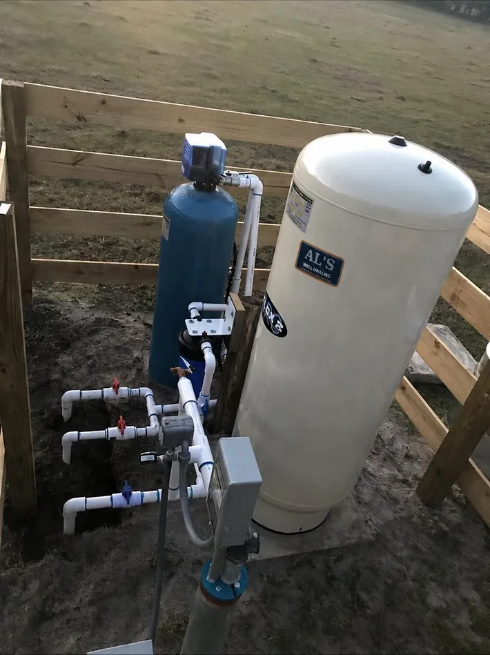 Pressure tank and filtration equipment installation